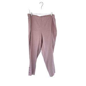 J. Jill‎ Pink Coastal Lagenlook Linen Blend Stretch Cropped Pants Size XL